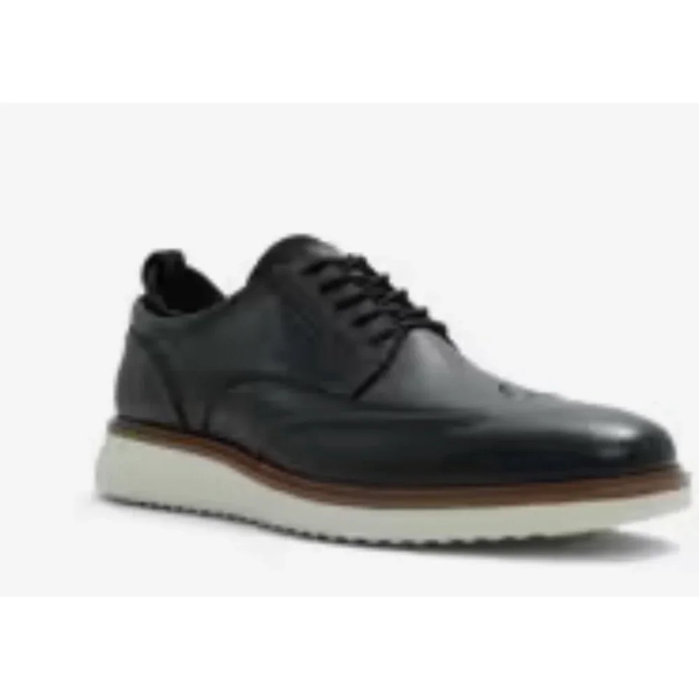 ALDO Men's Cap Toe Oxford Dress Shoes Taupe Nubuck Leather Lace Up Size 14 NEW
